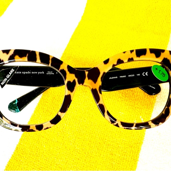 Kate Spade tan black oversized leopard print reading glasses readers 1.75 - Picture 12 of 13